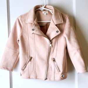 River Island mini soft suede pink motor jacket